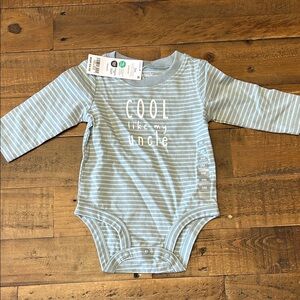 Carter's Light Blue & White Striped Long-Sleeve Baby One-Piece